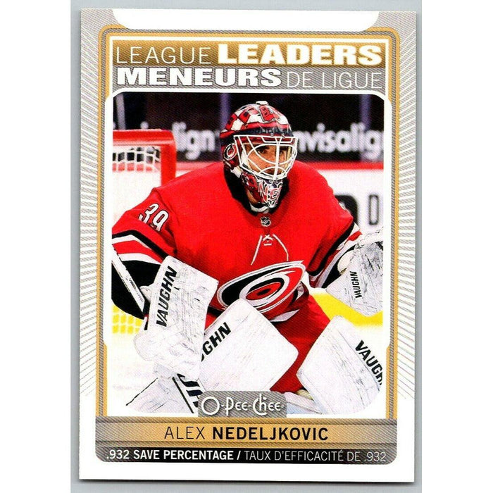 2021-22 O-Pee-Chee (Upper Deck OPC) League Leaders Alex Nedeljkovic Carolina - Collectible Craze America