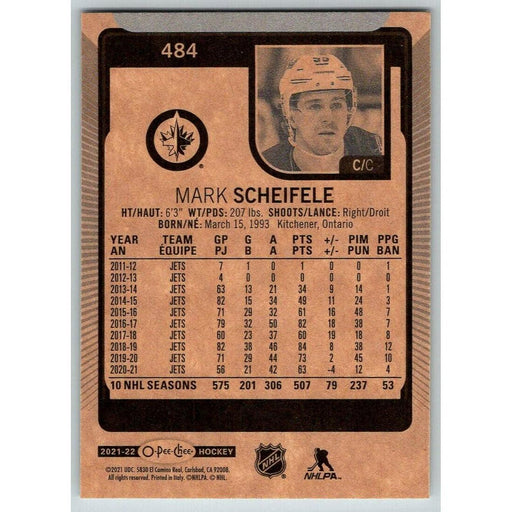 2021-22 O-Pee-Chee (Upper Deck OPC) Mark Scheifele Winnipeg Jets #484 - Collectible Craze America