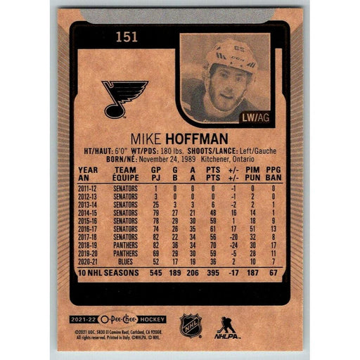 2021-22 O-Pee-Chee (Upper Deck OPC) Mike Hoffman St. Louis Blues #151 - Collectible Craze America