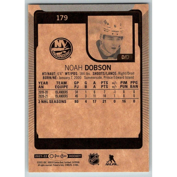 2021-22 O-Pee-Chee (Upper Deck OPC) Noah Dobson New York Islanders #179 - Collectible Craze America