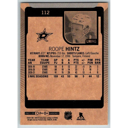 2021-22 O-Pee-Chee (Upper Deck OPC) Roope Hintz Dallas Stars #112 - Collectible Craze America