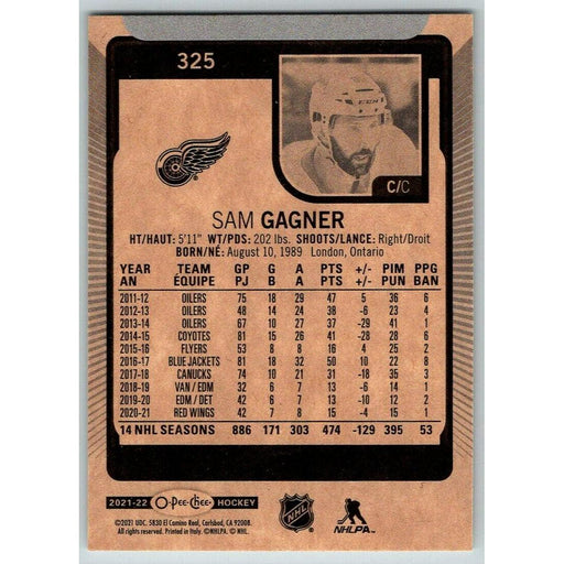 2021-22 O-Pee-Chee (Upper Deck OPC) Sam Gagner Detroit Red Wings #325 - Collectible Craze America
