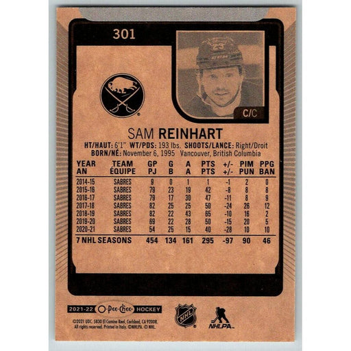 2021-22 O-Pee-Chee (Upper Deck OPC) Sam Reinhart Buffalo Sabres #301 - Collectible Craze America