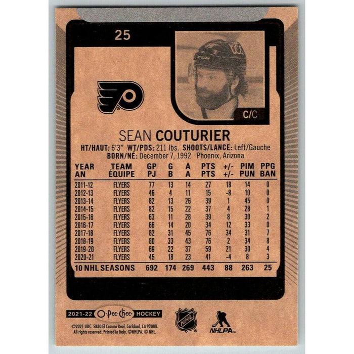 2021-22 O-Pee-Chee (Upper Deck OPC) Sean Couturier Philadelphia Flyers #25 - Collectible Craze America