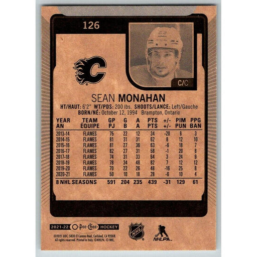 2021-22 O-Pee-Chee (Upper Deck OPC) Sean Monahan Calgary Flames #126 - Collectible Craze America