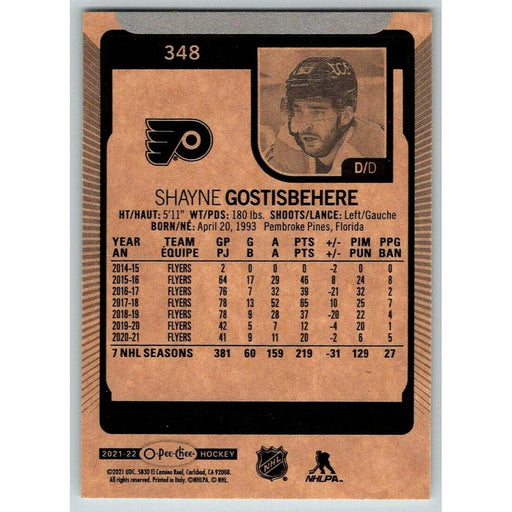 2021-22 O-Pee-Chee (Upper Deck OPC) Shayne Gostisbehere Philadelphia Flyers #348 - Collectible Craze America