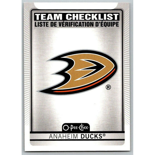 2021-22 O-Pee-Chee (Upper Deck OPC) Team Checklist Anaheim Ducks #551 - Collectible Craze America