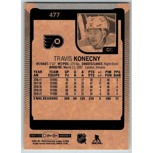 2021-22 O-Pee-Chee (Upper Deck OPC) Travis Konecny Philadelphia Flyers #477 - Collectible Craze America