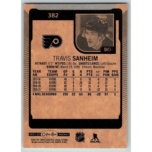 2021-22 O-Pee-Chee (Upper Deck OPC) Travis Sanheim Philadelphia Flyers #382 - Collectible Craze America