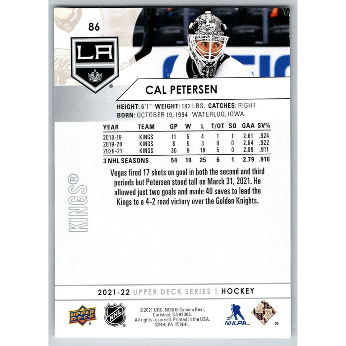 2021-22 UD Hockey Series 1 Cal Peterson Los Angeles Kings #86 - Collectible Craze America