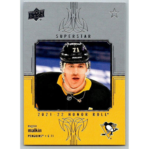 2021-22 UD Hockey Series 1 Evgeni Malkin Pittsburgh Penguins #HR-49 Honor Roll - Collectible Craze America