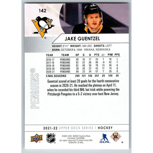 2021-22 UD Hockey Series 1 Jake Guentzel Pittsburgh Penguins #142 - Collectible Craze America