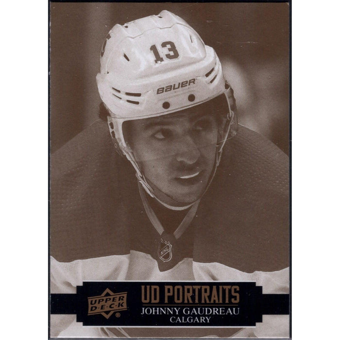 2021-22 UD Hockey Series 1 Johnny Gaudreau Calgary Flames #P-14 UD Portraits - Collectible Craze America