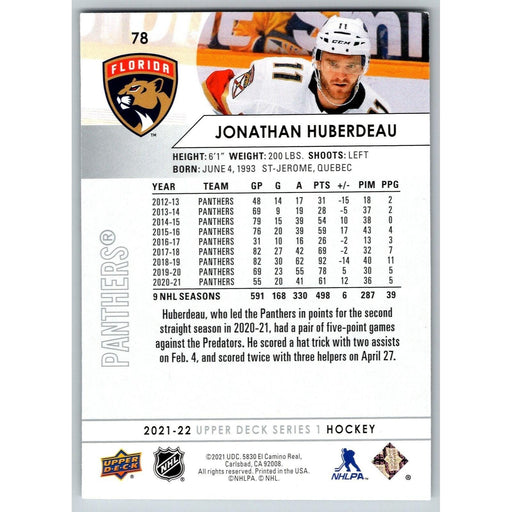 2021-22 UD Hockey Series 1 Jonathan Huberdeau Florida Panthers #78 - Collectible Craze America