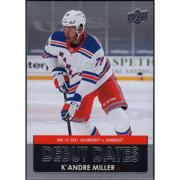 2021-22 UD Hockey Series 1 K'Andre Miller New York Rangers #DD-6 Debut Dates - Collectible Craze America