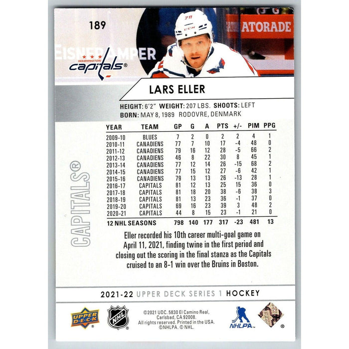 2021-22 UD Hockey Series 1 Lars Eller Washington Capitals #189 - Collectible Craze America