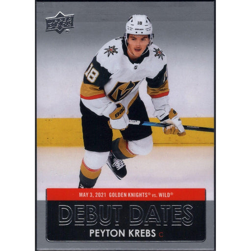 2021-22 UD Hockey Series 1 Peyton Krebs Vegas Golden Knights #DD-14 Debut Dates - Collectible Craze America