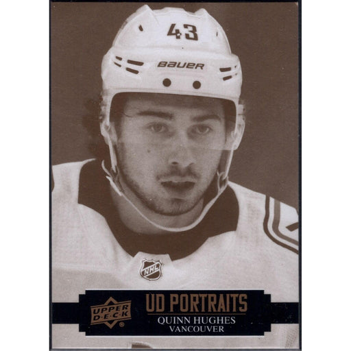 2021-22 UD Hockey Series 1 Quinn Hughes Vancouver Canucks #P-1 UD Portraits - Collectible Craze America