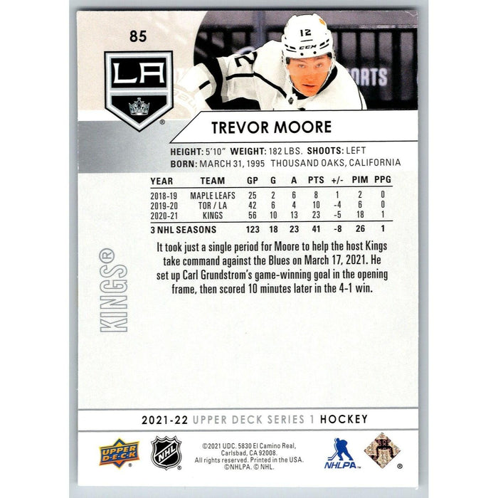 2021-22 UD Hockey Series 1 Trevor Moore Los Angeles Kings #85 - Collectible Craze America