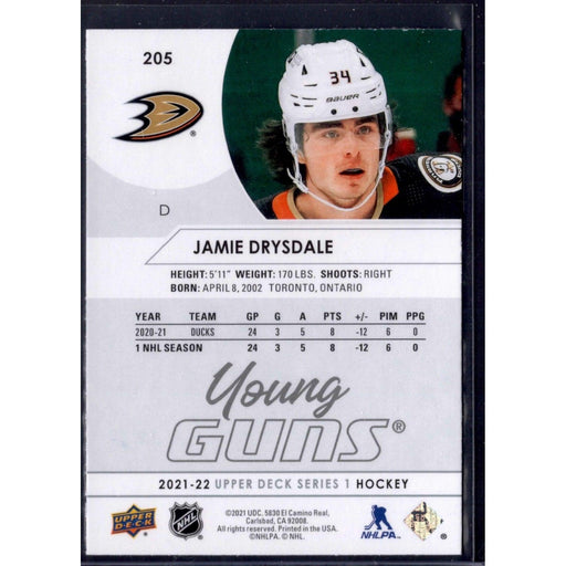 2021-22 UD Hockey Series 1 Young Guns Jamie Drysdale Anaheim Ducks #205 - Collectible Craze America