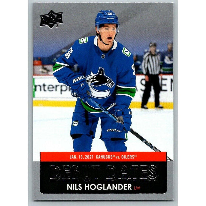 2021-22 Upper Deck Hockey Series 1 Debut Dates #DD-17 Nils Hoglander Vancouver - Collectible Craze America