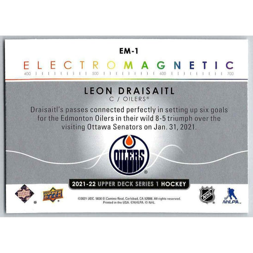 2021-22 Upper Deck Hockey Series 1 Electromagnetic #EM-1 Leon Draisaitl Edmonton - Collectible Craze America