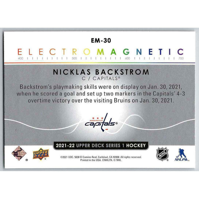 2021-22 Upper Deck Hockey Series 1 Electromagnetic #EM-30 Nicklas Backstrom - Collectible Craze America