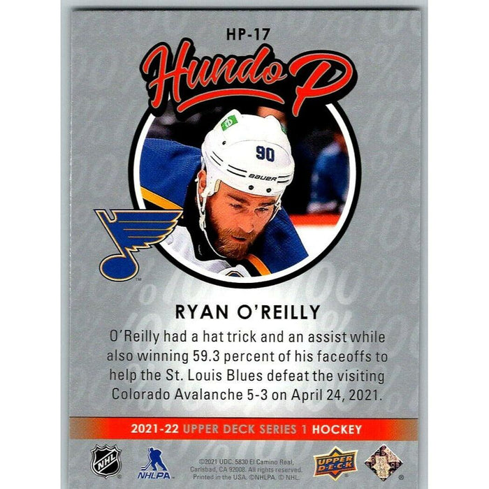 2021-22 Upper Deck Hockey Series 1 Hundo P #HP-17 Ryan O'Reilly St. Louis Blues - Collectible Craze America