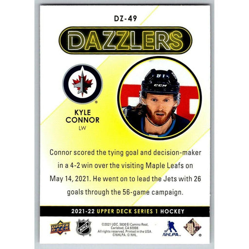 2021-22 Upper Deck Hockey Series 1 Pink Dazzler #DZ-49 Kyle Connor Winnipeg Jets - Collectible Craze America