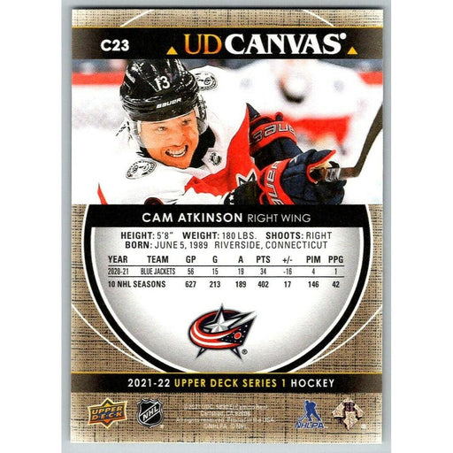 2021-22 Upper Deck Hockey Series 1 UD Canvas #C23 Cam Atkinson Columbus Blue - Collectible Craze America