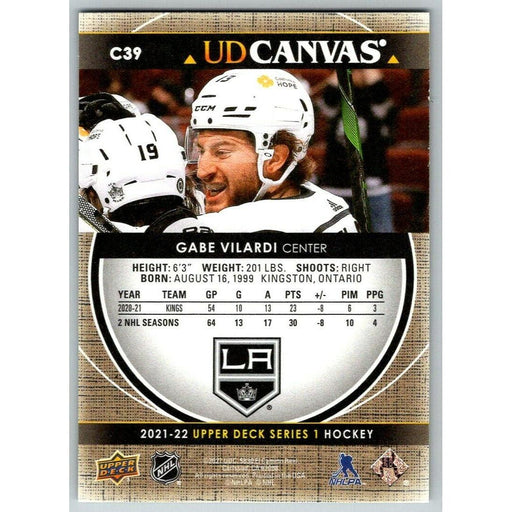 2021-22 Upper Deck Hockey Series 1 UD Canvas #C39 Gabe Vilardi Los Angeles Kings - Collectible Craze America