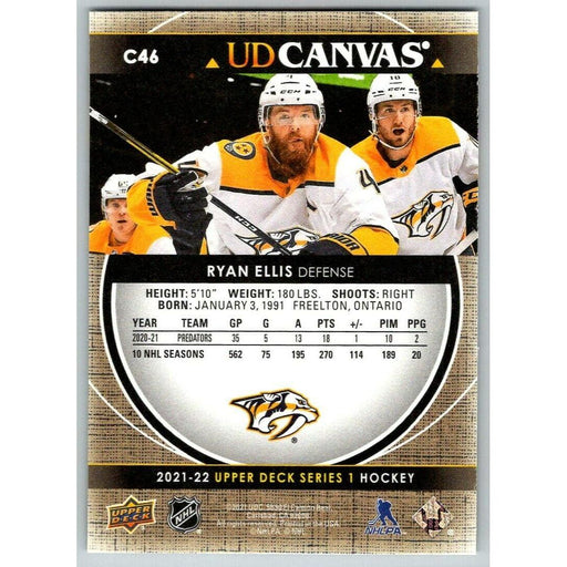 2021-22 Upper Deck Hockey Series 1 UD Canvas #C46 Ryan Ellis Nashville Predators - Collectible Craze America