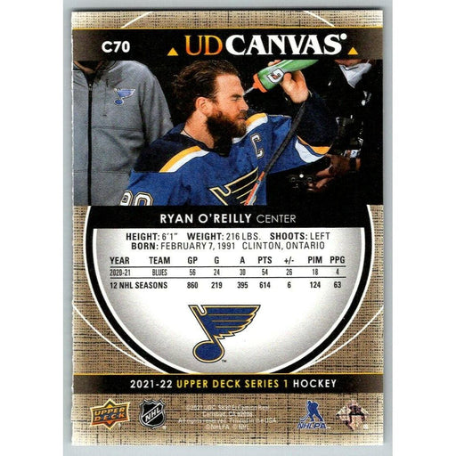 2021-22 Upper Deck Hockey Series 1 UD Canvas #C70 Ryan O'Reilly St. Louis Blues - Collectible Craze America