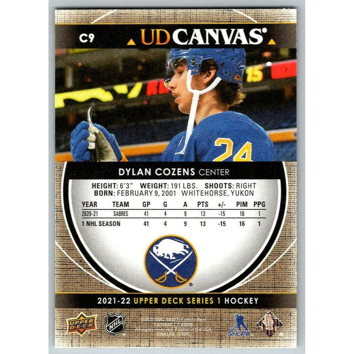 2021-22 Upper Deck Hockey Series 1 UD Canvas #C9 Dylan Cozens Buffalo Sabres - Collectible Craze America