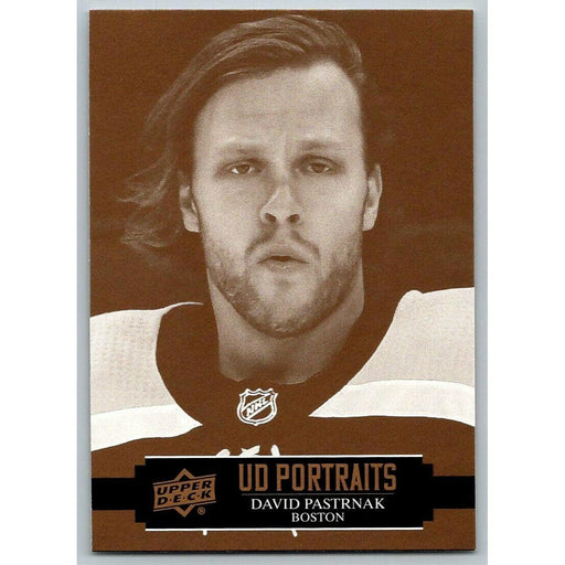 2021-22 Upper Deck Hockey Series 1 UD Portraits #P-18 David Pastrnak Boston - Collectible Craze America