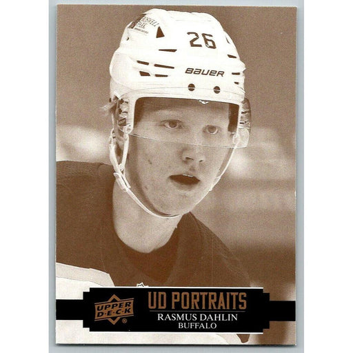 2021-22 Upper Deck Hockey Series 1 UD Portraits #P-5 Rasmus Dahlin Buffalo - Collectible Craze America