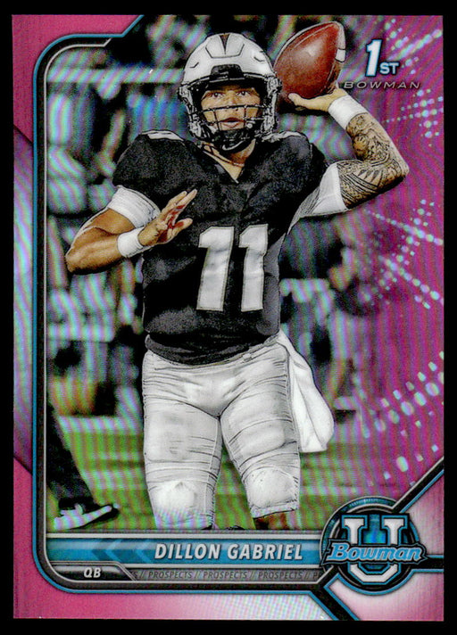 Dillon Gabriel 2021 Bowman University Football Pink Refractor Front of Card