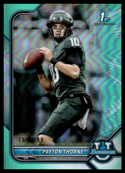 Payton Thorne 2021 Bowman University Football Aqua Refractor Front of Card