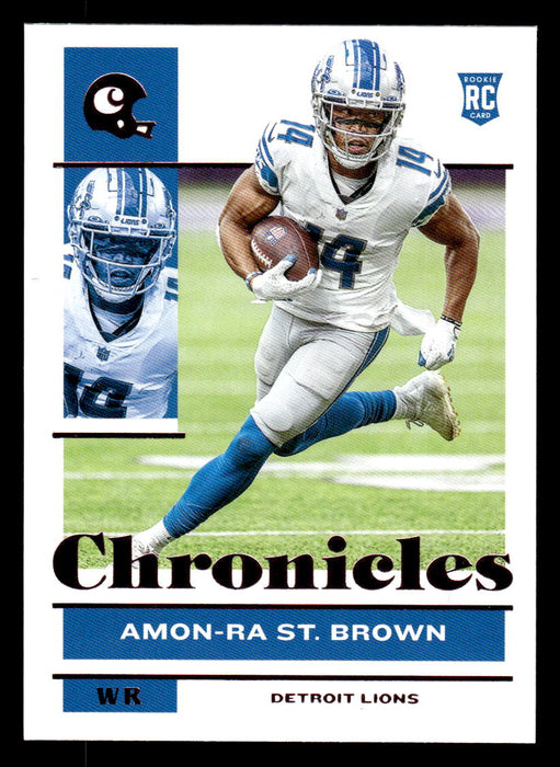 Amon-Ra St. Brown 2021 Panini Chronicles Football Chronicles Pink Front of Card