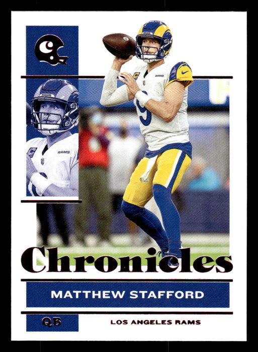 Matthew Stafford 2021 Panini Chronicles Football Chronicles Pink Front of Card