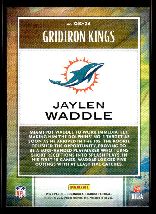 Jaylen Waddle 2021 Panini Chronicles Football Gridiron Kings Pink Back of Card