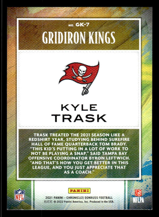 Kyle Trask 2021 Panini Chronicles Football Gridiron Kings Pink Back of Card