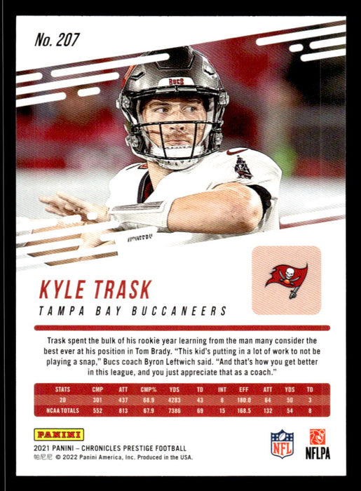 Kyle Trask 2021 Panini Chronicles Football Prestige Back of Card