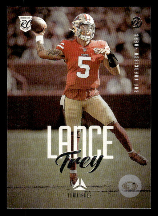 Trey Lance 2021 Panini Chronicles Football Luminance Front of Card