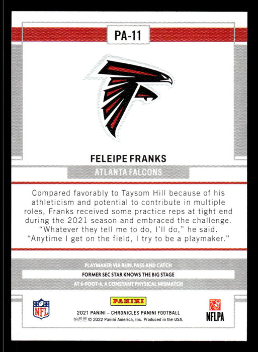 2021 Chronicles Panini Feleipe Franks RC PA-11 Atlanta Falcons