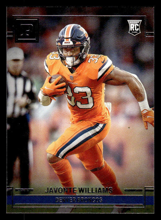 Javonte Williams 2021 Panini Chronicles Football Panini Front of Card