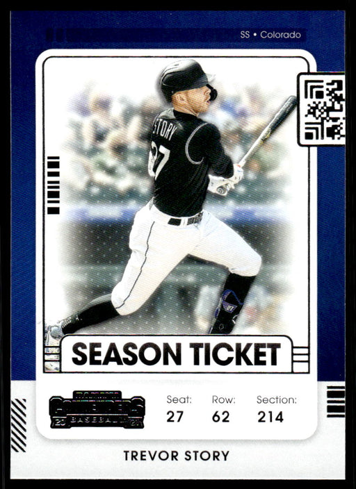 Trevor Story 2021 Panini Contenders Baseball Base Front of Card