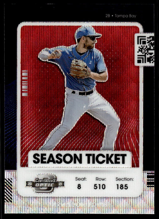 Brandon Lowe 2021 Panini Contenders Baseball Red Wave Prizm Front of Card