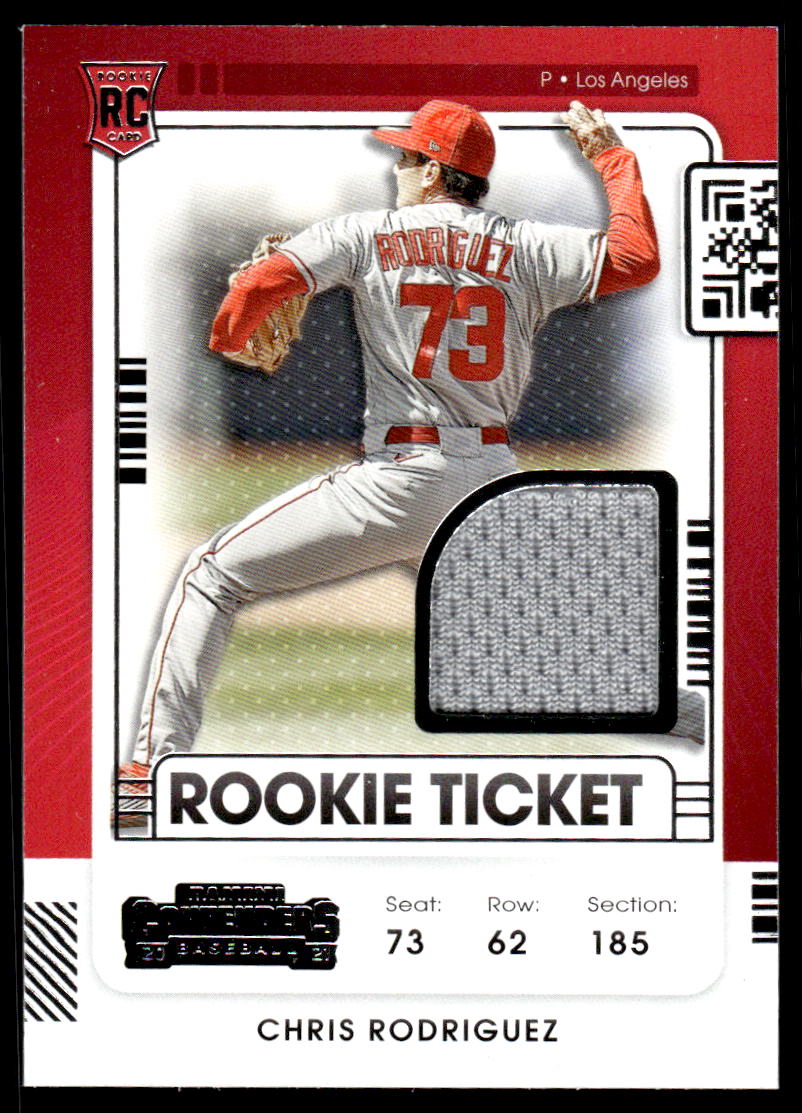 Chris Rodriguez 2021 Panini Contenders Baseball # RTJ-CR RC Patch Rook ...