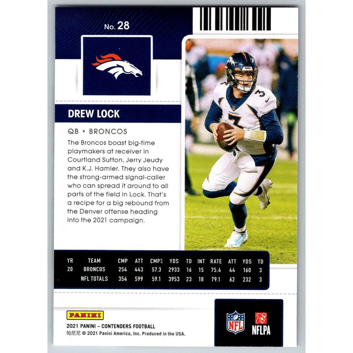 2021 Panini Contenders NFL Drew Lock Denver Broncos #28 - Collectible Craze  America